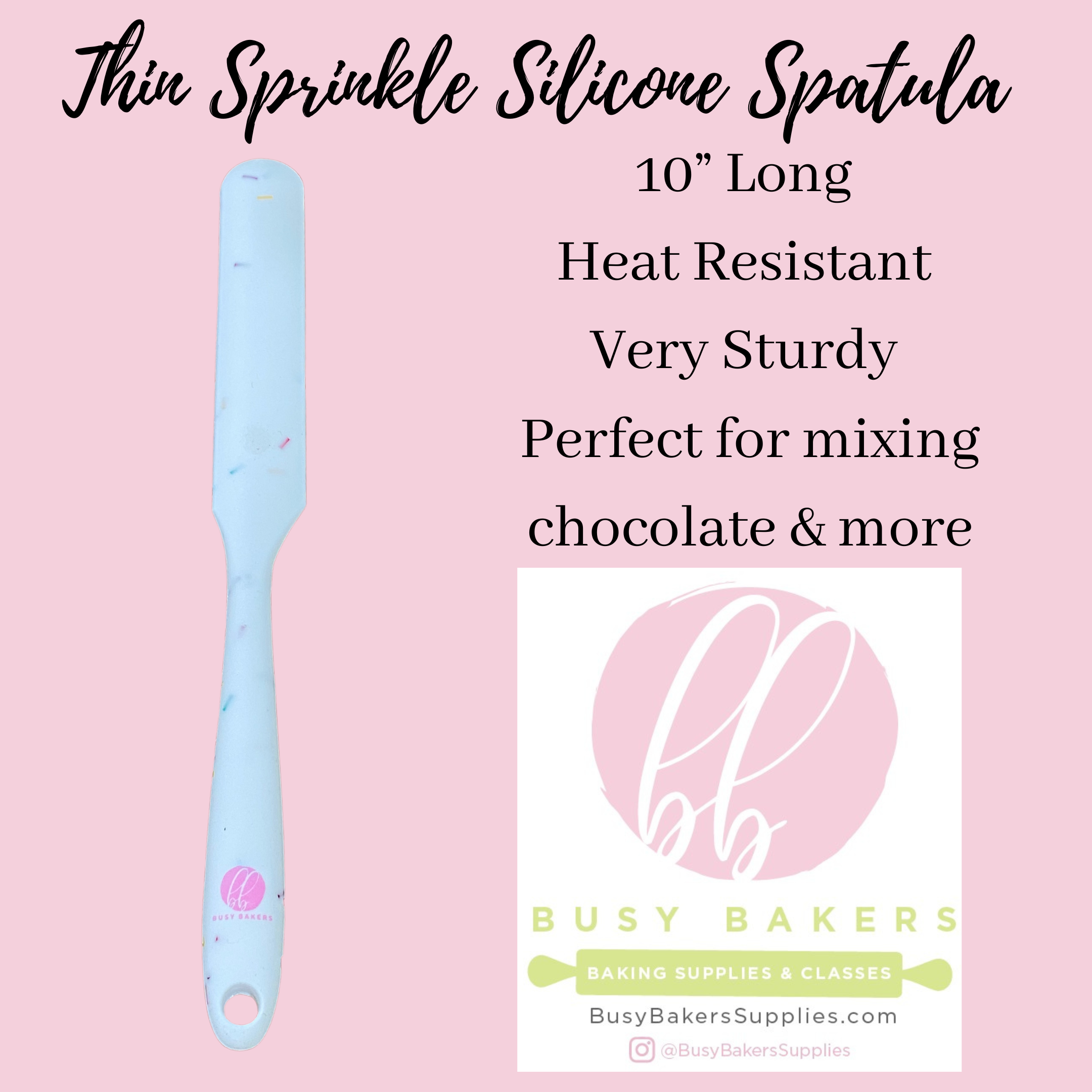 Thin Sprinkle Silicone Spatula Busy Bakers Supplies