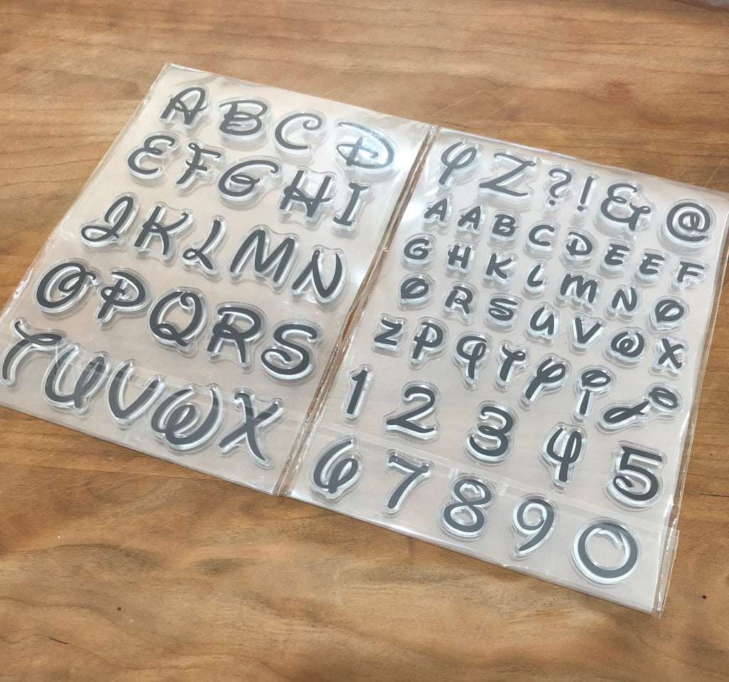 Character Font Alphabet Stamp Set w/holder