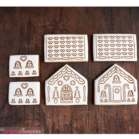Gingerbread House 4 Piece Stencil Set
