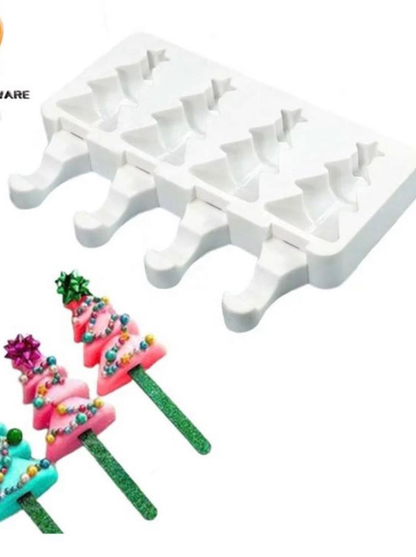 Small Christmas Tree Popsicle Silicone Mold Busy Bakers Supplies